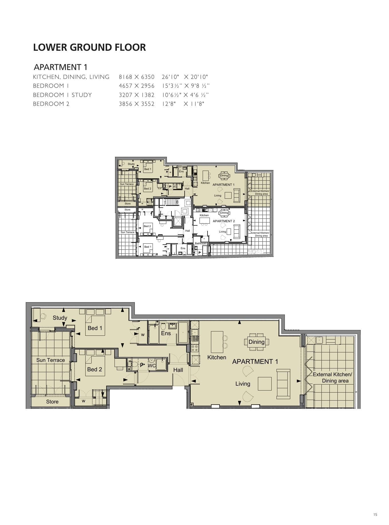 Floorplan for Apartment 1, Ardmore Place