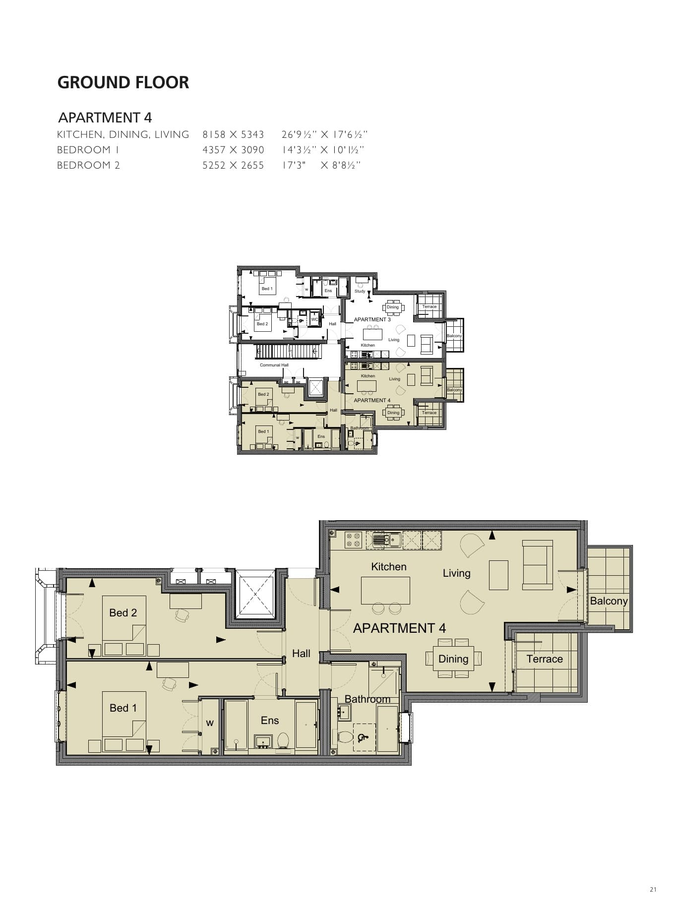 Floorplan for Apartment 4, Ardmore Place