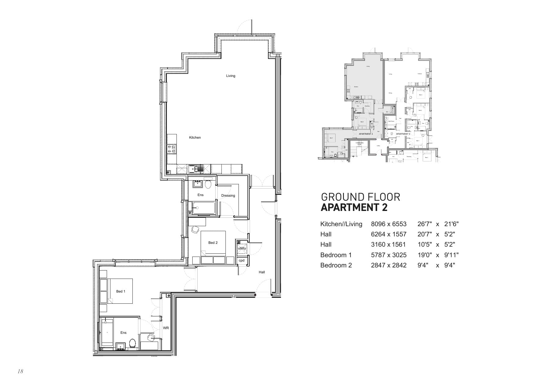 Floorplan for Apartment 2, Shalford Lodge