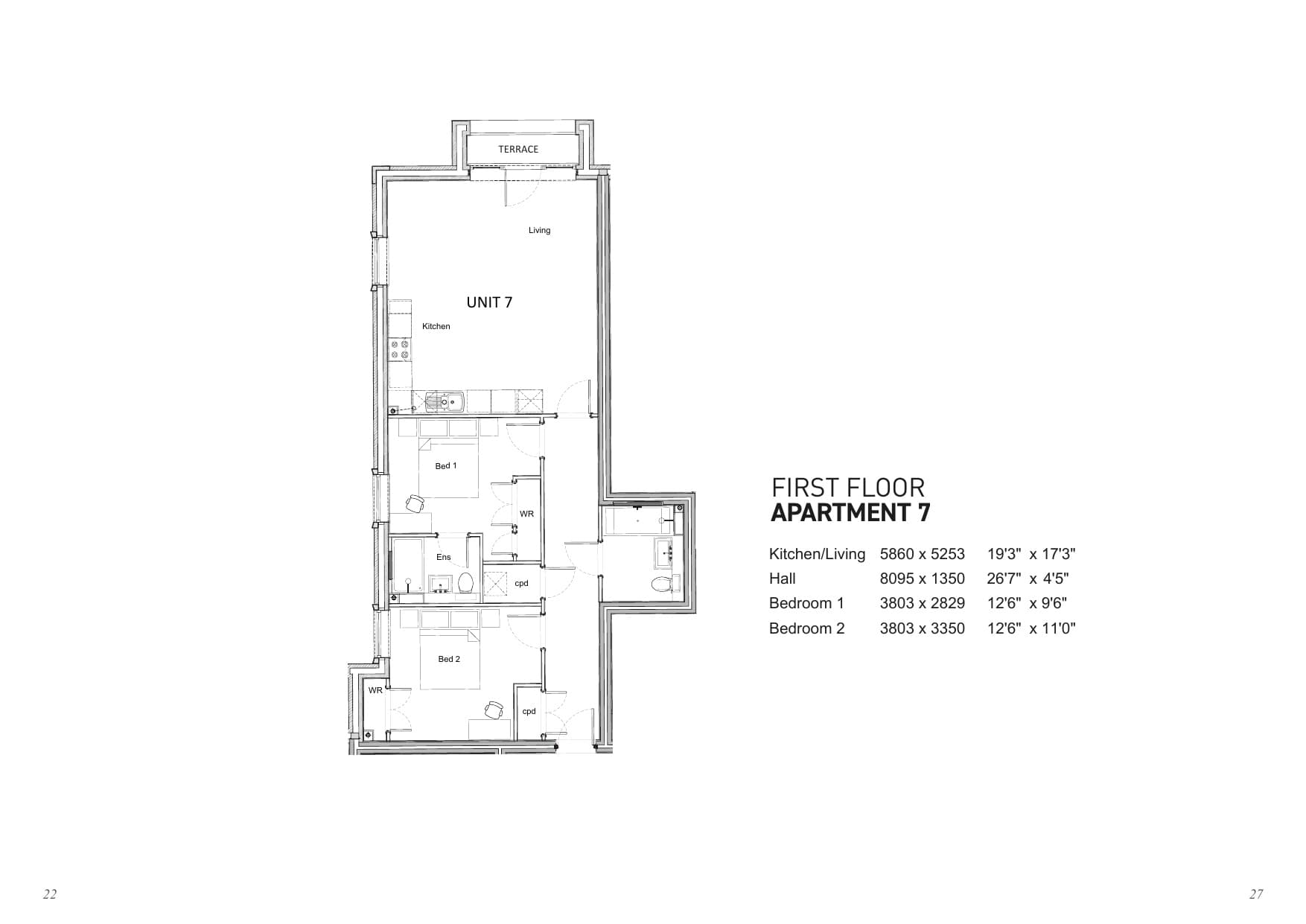 Floorplan for Apartment 7, Shalford Lodge